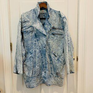 Vintage 80's 90's Womens IZZI Acid Wash Denim Jacket Size Large
